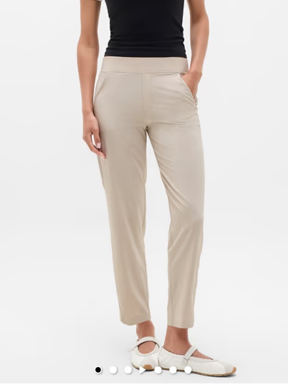 ATHLETA Brooklyn Ankle Pant Beige Travel Cropped Size 0 Petite